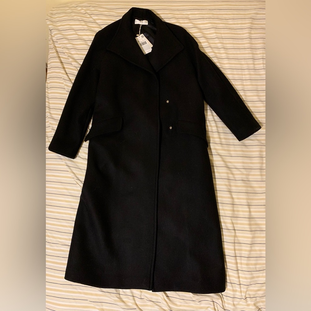 Mango Classic Black Wool Coat